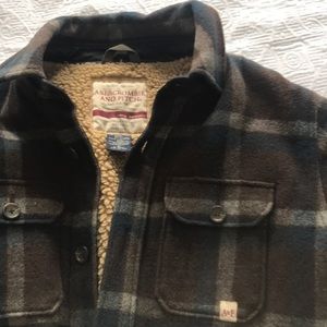 Abercrombie & Fitch Sherpa Lined Flannel